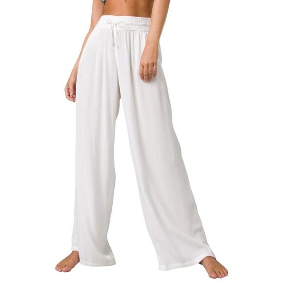 Prana White Fernie Beach Pant Wide Leg Modal Size Medium - Picture 1 of 5